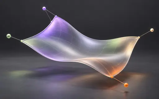 A translucent curved surface precisely shaped by connected control points.
